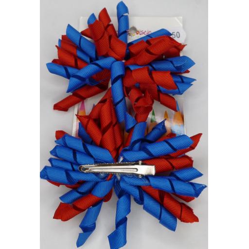 School Royal Blue and Red 3inch Corker Clasps