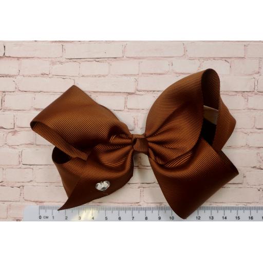 Brown 8 inch BoBo bow with clip