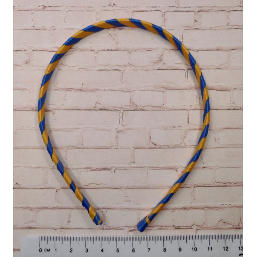 Royal Blue and Yellow Gold 1cm Striped Hairband