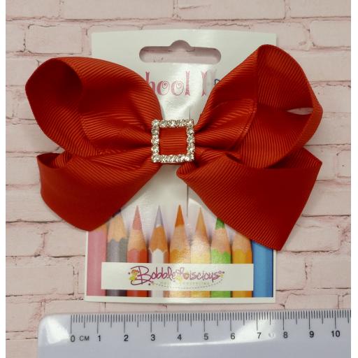 Red Boutique bow with a Rhinestone Buckle