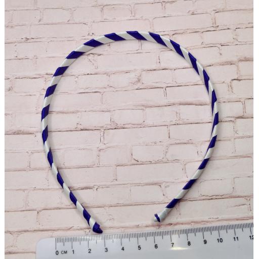 Purple and White 1cm Striped Hairband