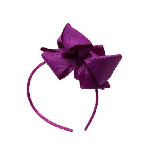 Neon Purple Hairband with 6 inch Bow