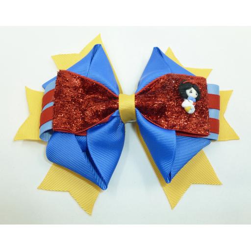 Snow White 7 inch Stacked Boutique Bow