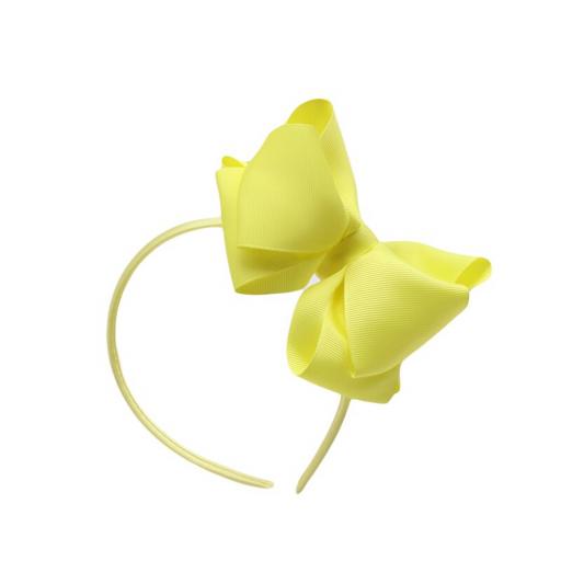 Neon Yellow Hairband with 6 inch Bow