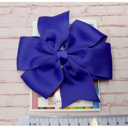 Purple Pinwheel (Coat tail) Bow on clip 4 inch