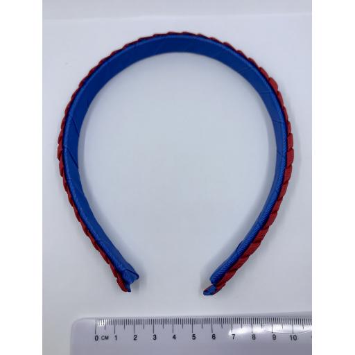 Royal Blue and Yellow Gold 2cm Pleated Hairband