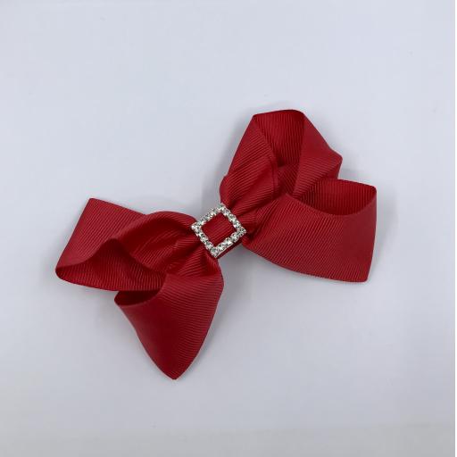 Red Boutique Bow with diamanté buckle