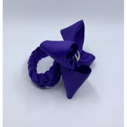 Purple Boutique Bow with Pleated Tail Bunwrap