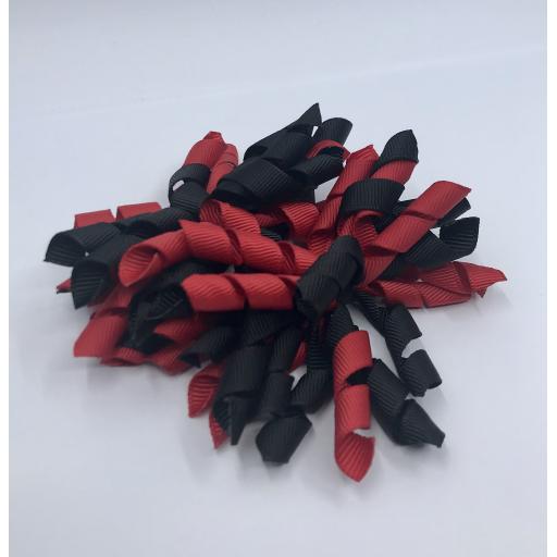 Black and Red Curly Corkers on Clips (pair)