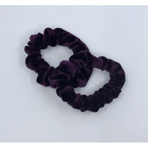 Black Velvet Small Scrunchies (pair)