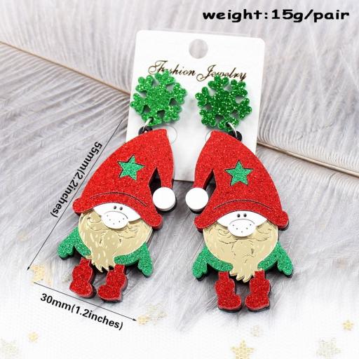 Santa Gnome with Smaller Beard Laser Cut Christmas Earrings
