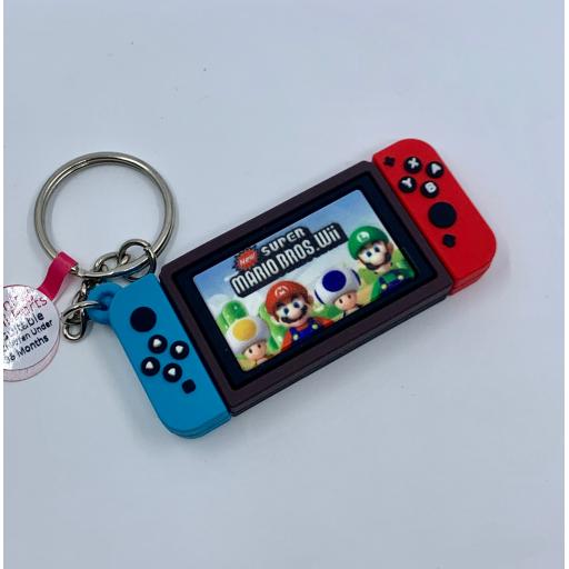 Super Mario Bros Wii Handheld Console Keychain Red/Blue