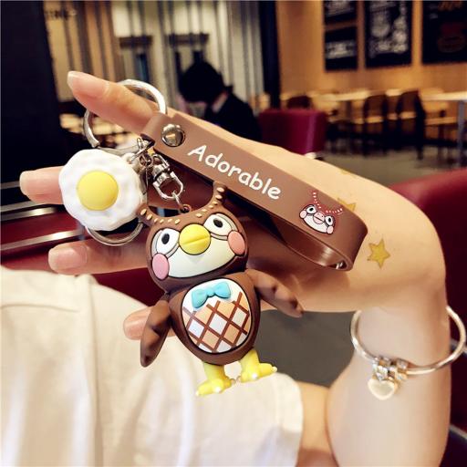 Animal Crossing Blathers Keychain With Brown Wrist Strap