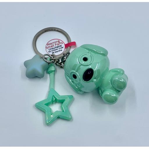 Mint Green Dog Holographic Lacquer Finish Keychain