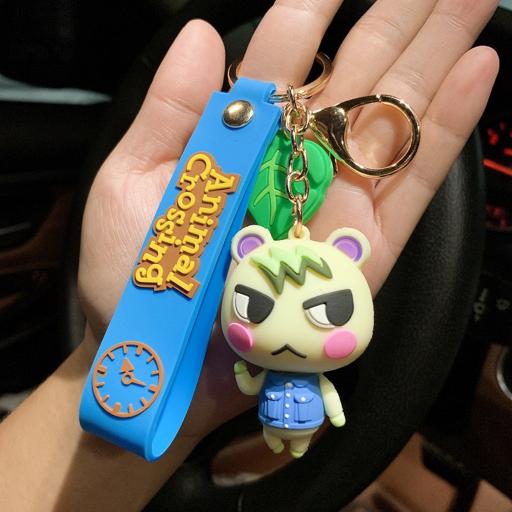 Animal Crossing Marshal Keychain With Blue Wrist Strap