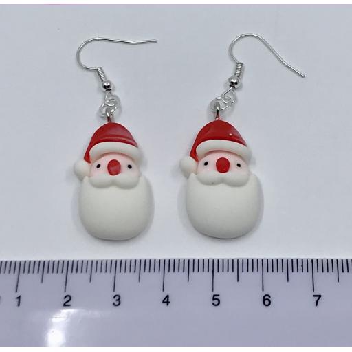 Christmas Santa Claus Long Beard Resin Christmas Earrings