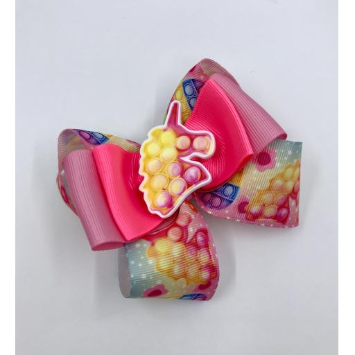 Pop It! Popper Unicorn Pink Two Tone Bow Layered bow