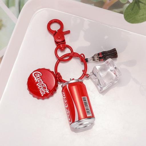 Cool And Refreshing Cola Key Chain Accessories Keyring Ice Cube