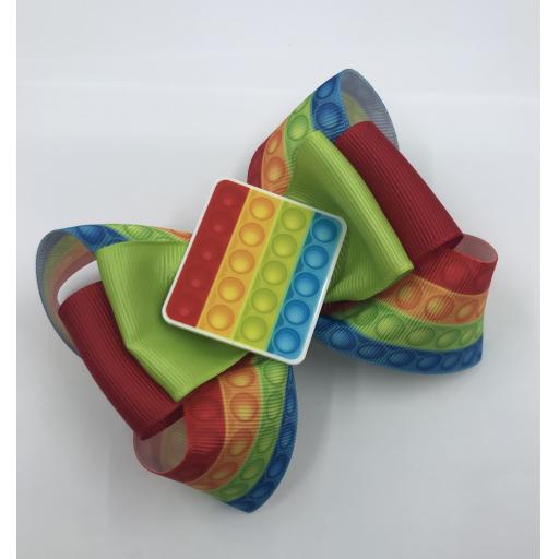 Rainbow Pop It! Popper Two Tone Bow Layered bow