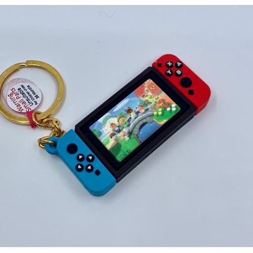 On The Bridge Animal Crossing Handheld Console Keychain Red/Blue