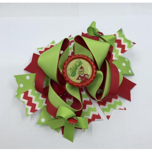 The Grinch Red Bottle Cap Bird Nest Boutique Bow