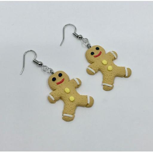 Gingerbread Men Cookie Christmas Earrings