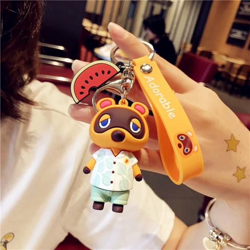 Animal Crossing Tom Nook Keychain With Orange Wrist Strap