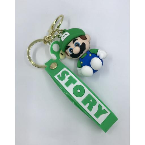 Luigi Keychain with Green Wrist Strap