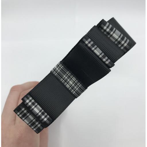 Menzies Tartan Hairband with 5 Layer Straight Bow