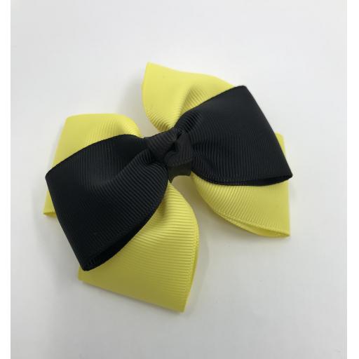 Emma Wiggle themed Bow in yellow or Yellow Gold and Black
