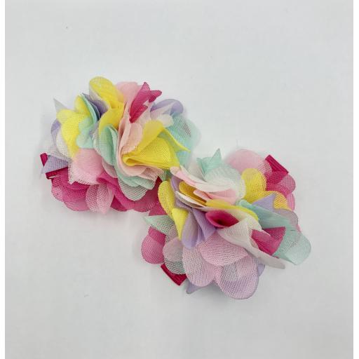 Baby Multicoloured Chiffon Flower Baby Bows on Alligator Hair Clips