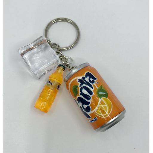 Orange Fanta Key Chain Accessories Keyring with Charms