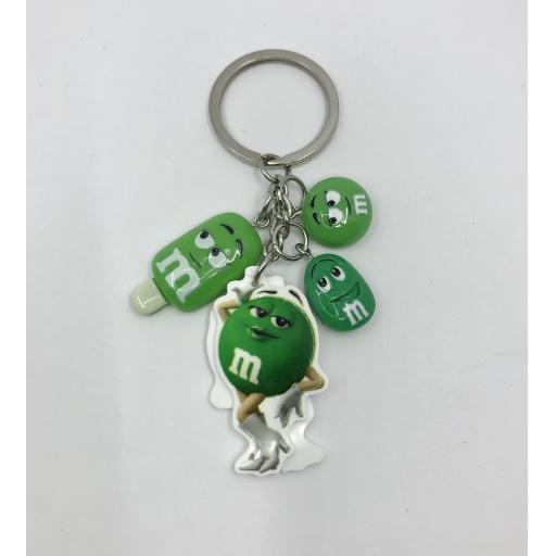 Ms Green M&M Character Keychain with Charms