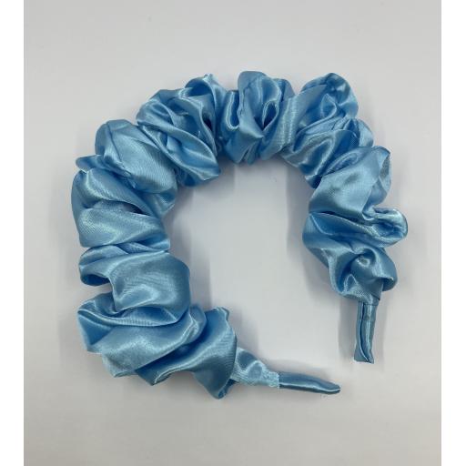Light Blue Satin Scrunchie Hairband
