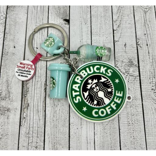 Blue Cappuccino, Frappucino, Latte, Flat White coffee Lovers Keychain