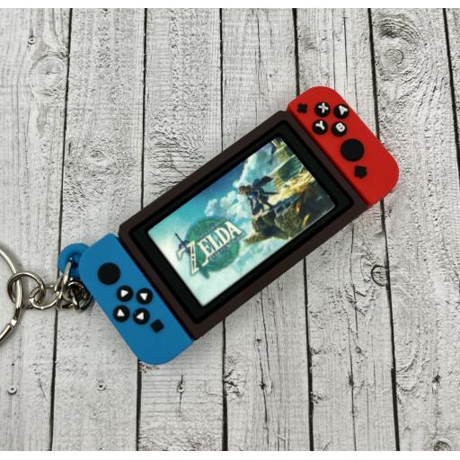 Zelda Tears Of The Kingdom Handheld Game Console Keychain Blue/Red